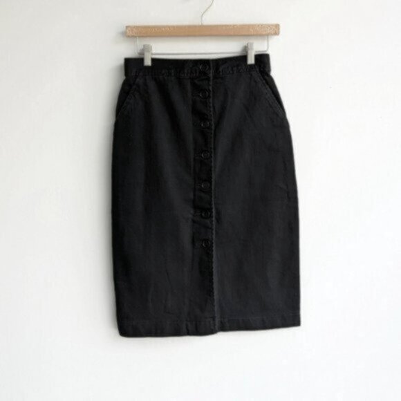 Wilfred black denim button down pencil skirt - Picture 2 of 7
